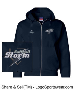 Champion Adult Powerblend Full Zip Hooded Sweatshirt Design Zoom